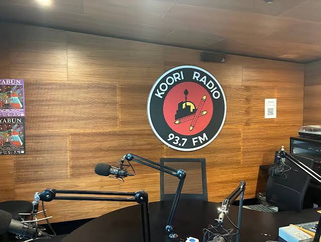 The Koori Radio 93.7FM on air studio in Redfern